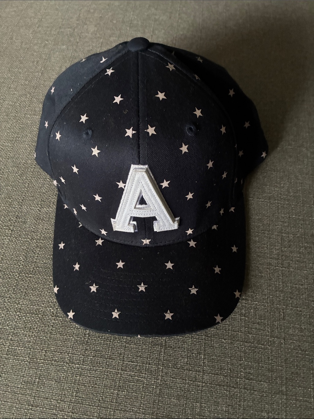 Star Print Baseball Cap with 'A' Patch